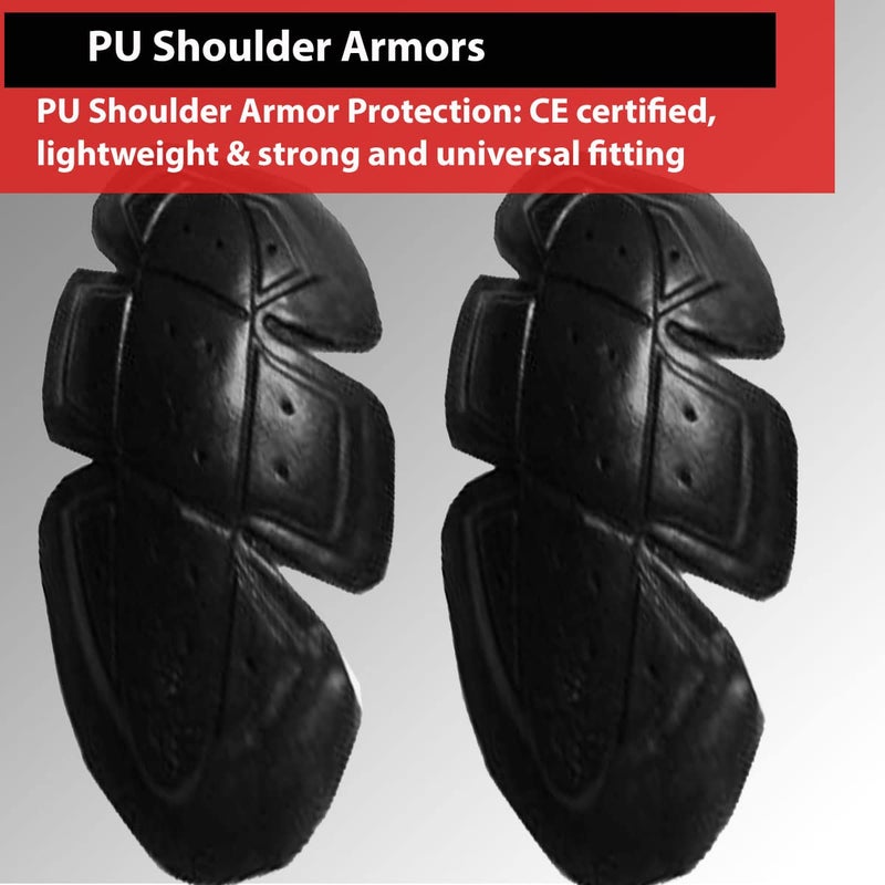 Jackets 4 Bikes Motorcycle Jacket Armor 5 PC CE Certified Level 1, Universal Fit, Shoulder Elbow Back 5PC Set Black - Image 5